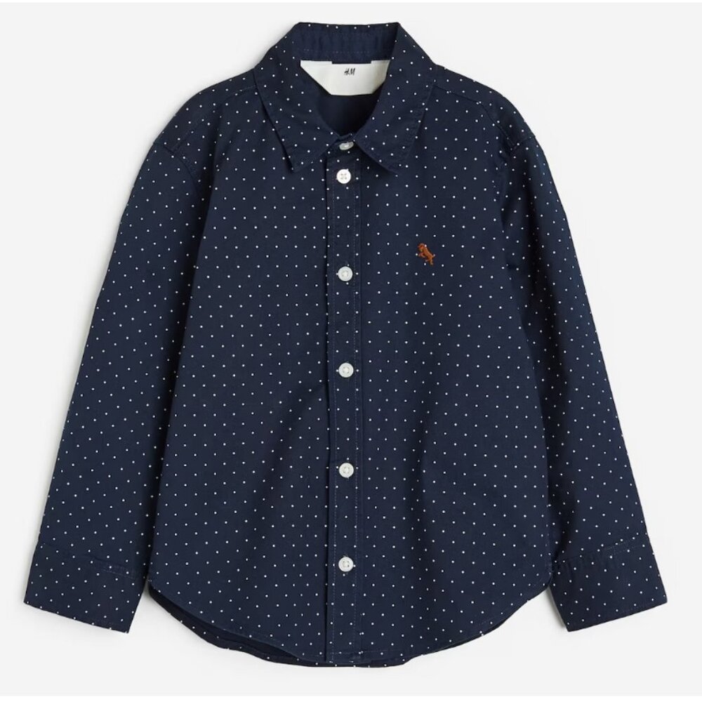 3/20$ H&M Blue Classic Polka Dot Shirt – Toddler 2-3T | Boys Button-Down Shirt